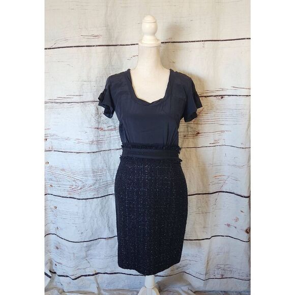 Rebecca Taylor Silk Tweed Short Sleeve Dress Size 6 - Picture 1 of 7